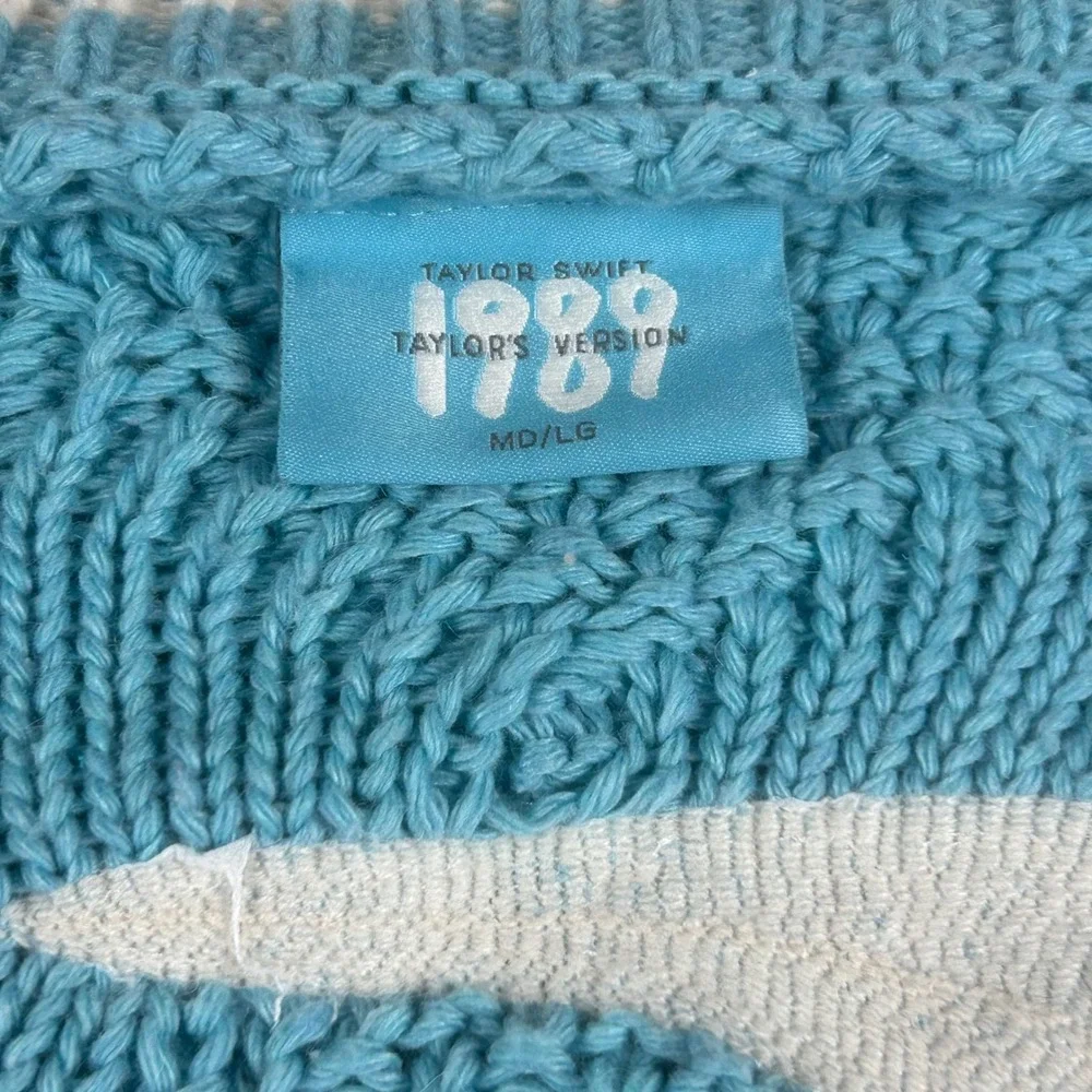Taylor Swift‎ 1989 Taylor's Version Cardigan Blue Cable Knit Seagulls MD/LG